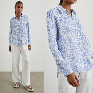 Rails Ellis Organic Cotton Shirt Blue Cheetah Shirt